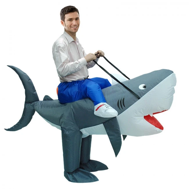 Inflatable Shark Riding Costume 1 Inflatable Shark Riding Costume