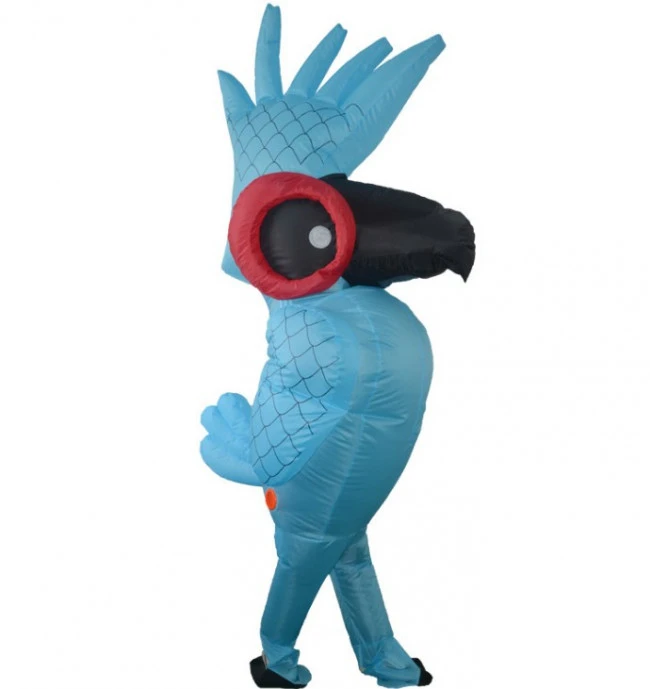 Giant Parrot Bird Blue Macaw Inflatable Costume 1 Giant Parrot Bird Blue Macaw Inflatable Costume
