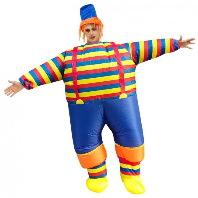 Clown With Stripe Tee Inflatable Costume 2 Clown With Stripe Tee Inflatable Costume - Image 2
