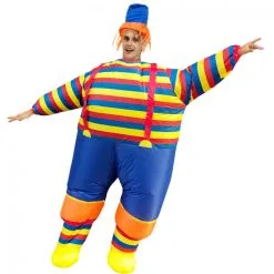 Clown With Stripe Tee Inflatable Costume 9 Clown With Stripe Tee Inflatable Costume -Props Sales Store hlw inflatable clownstripe 2