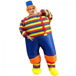 Clown With Stripe Tee Inflatable Costume 7 Clown With Stripe Tee Inflatable Costume -Props Sales Store hlw inflatable clownstripe 3