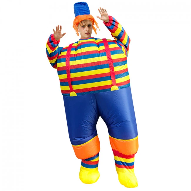 Clown With Stripe Tee Inflatable Costume 1 Clown With Stripe Tee Inflatable Costume