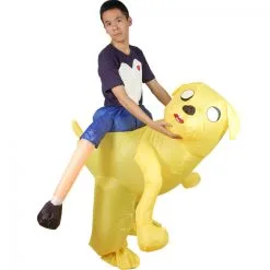 Riding Yellow Dog Inflatable Costume -Props Sales Store hlw inflatable yellowdogride