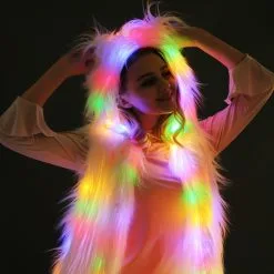 LED Fur Scarf -Props Sales Store hlw ledfurscarfhood 1