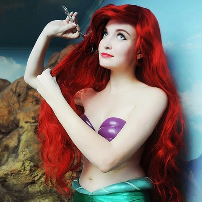 Ariel Mermaid Red Hair Wig For Adults 2 Ariel Mermaid Red Hair Wig For Adults - Image 2