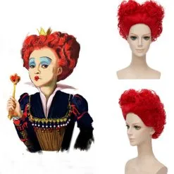 Alice In Wonderland Red Queen Of Hairs Hair Wig For Adults -Props Sales Store hlw wig queenofhearts 1