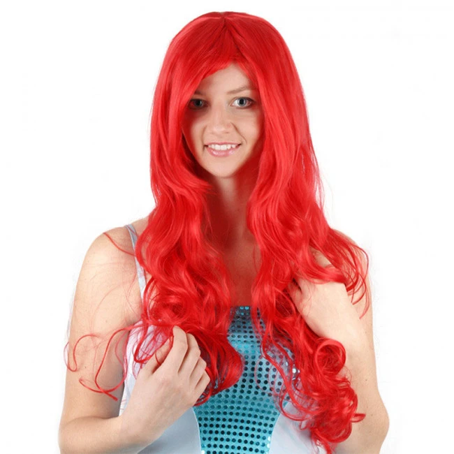 Ariel Mermaid Red Hair Wig For Adults 1 Ariel Mermaid Red Hair Wig For Adults