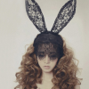Halloween Gothic Lace Extra Long Bunny Ears Headband Costume