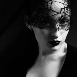 Halloween Black Face Mask Lace Floral Pattern Headband Costume -Props Sales Store mask2