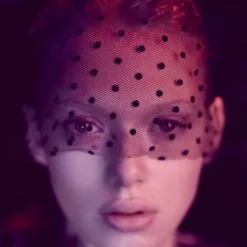 Halloween Black Face Mask Lace Black Dots Headband Costume