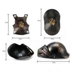 Halloween Roleplay Kids Crusader Knight Costume Sword, Helmet, Shield, Breastplate -Props Sales Store measurement 2
